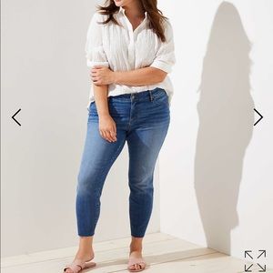 Loft Plus Fresh Cut Skinny Jeans in Mid Stonewash